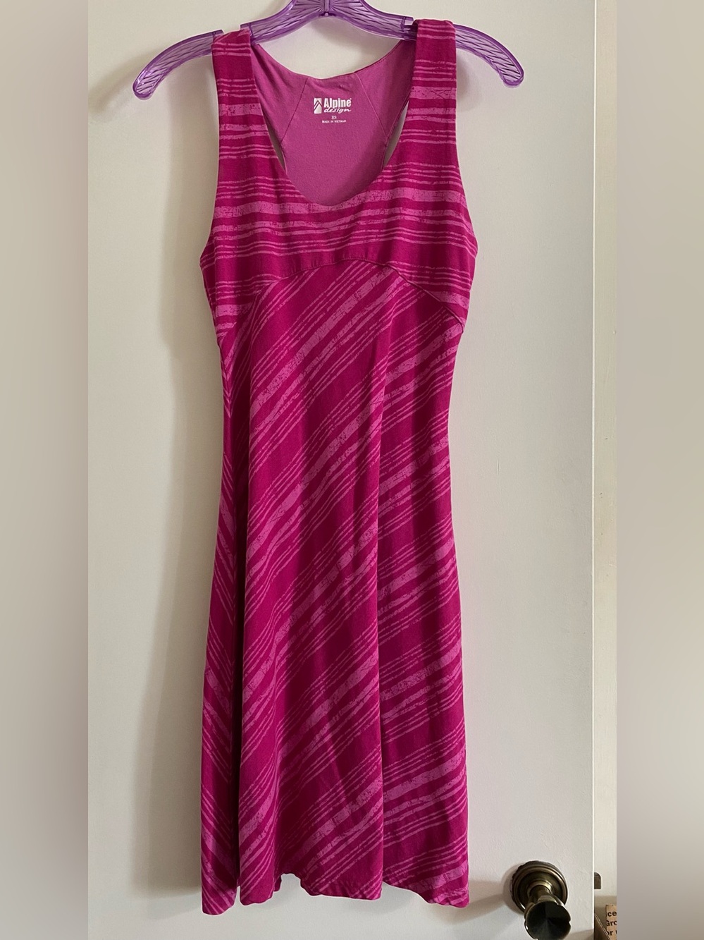 Alpine Design Magenta Striped Tank Dress